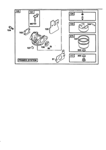 Carburetor 1 Diagram and Parts List for 121600  Briggs and Stratton Engine